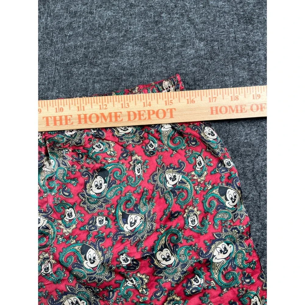 Vintage Mickey Disney Allover Print Silk Boxer Shorts Mens Medium Red Paisley EX